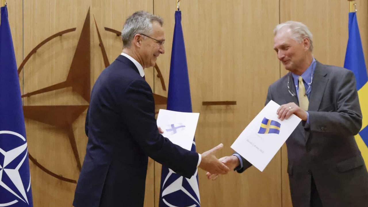 Suécia e Finlândia entregam na quarta-feira a candidatura à Otan