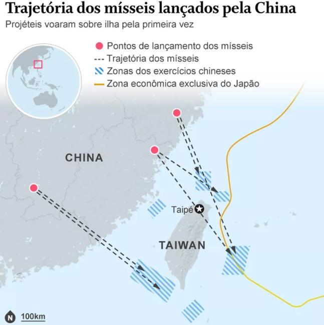 China faz mobilização aérea recorde contra Taiwan